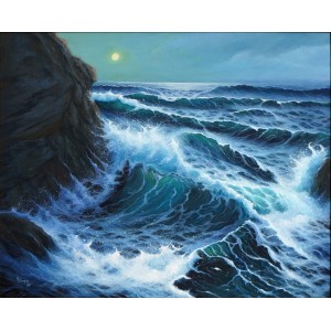 Adnan Ahmed, Eternal Currents, 24 x 30 inch,Oil on Canvas, Seascape Painting, AC-ADN-010 Adnan Ahmed, Eternal Currents, 24 x 30 inch,Oil on Canvas, Seascape Painting, AC-ADN-010